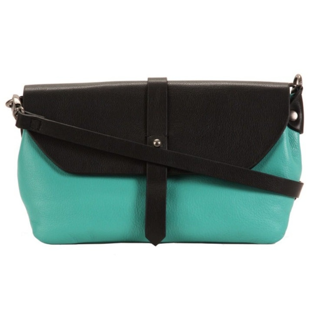 Crossbody Purse Color Block Green Black